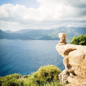 corsican landscape a corsican landscape, with the mediterranean sea in the background